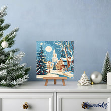 Load image into Gallery viewer, Mini Paint by numbers 20x20cm framed - Snowy Christmas Street