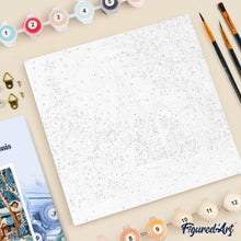 Load image into Gallery viewer, Mini Paint by numbers 20x20cm framed - Snowy Christmas Street