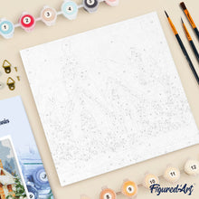 Load image into Gallery viewer, Mini Paint by numbers 20x20cm framed - Winter Brick House