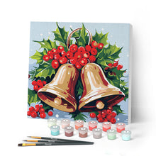 Load image into Gallery viewer, Mini Paint by numbers 20x20cm framed - Christmas Bells Figured'Art UK