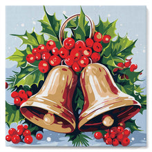 Load image into Gallery viewer, Mini Paint by numbers 20x20cm framed - Christmas Bells