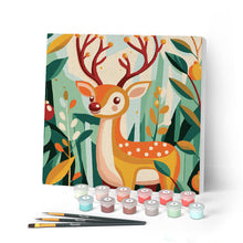 Load image into Gallery viewer, Mini Paint by numbers 20x20cm framed - Golden Reindeer Figured'Art UK