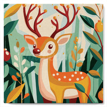 Load image into Gallery viewer, Mini Paint by numbers 20x20cm framed - Golden Reindeer