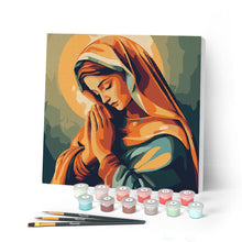 Load image into Gallery viewer, Mini Paint by numbers 20x20cm framed - Praying Mary Figured'Art UK