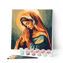 Load image into Gallery viewer, Mini Paint by numbers 20x20cm framed - Praying Mary Figured'Art UK