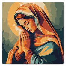 Load image into Gallery viewer, Mini Paint by numbers 20x20cm framed - Praying Mary