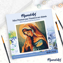 Load image into Gallery viewer, Mini Paint by numbers 20x20cm framed - Praying Mary