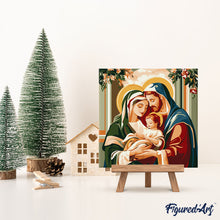 Load image into Gallery viewer, Mini Paint by numbers 20x20cm framed - Holy Family