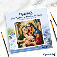 Load image into Gallery viewer, Mini Paint by numbers 20x20cm framed - Holy Family