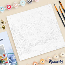 Load image into Gallery viewer, Mini Paint by numbers 20x20cm framed - Winter Red House