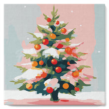 Load image into Gallery viewer, Mini Paint by numbers 20x20cm framed - Snowy Christmas Tree