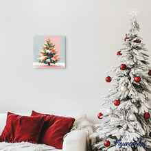 Load image into Gallery viewer, Mini Paint by numbers 20x20cm framed - Snowy Christmas Tree
