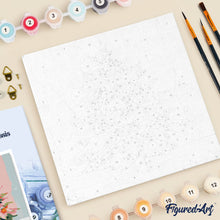 Load image into Gallery viewer, Mini Paint by numbers 20x20cm framed - Snowy Christmas Tree