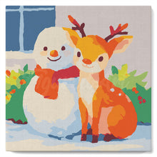 Load image into Gallery viewer, Mini Paint by numbers 20x20cm framed - Holiday Buddies