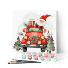 Load image into Gallery viewer, Mini Paint by numbers 20x20cm framed - Santa Truck Figured'Art UK