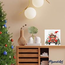 Load image into Gallery viewer, Mini Paint by numbers 20x20cm framed - Santa Truck