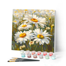 Load image into Gallery viewer, Paint by numbers kit for adults Mini Paint by numbers Daisies 20x20cm already framed Figured'Art UK