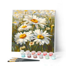 Load image into Gallery viewer, Paint by numbers kit for adults Mini Paint by numbers Daisies 20x20cm already framed Figured'Art UK