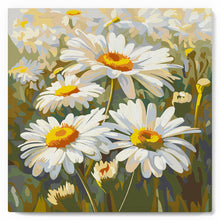 Load image into Gallery viewer, Mini Paint by numbers Daisies 20x20cm already framed