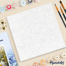 Load image into Gallery viewer, Mini Paint by numbers Daisies 20x20cm already framed