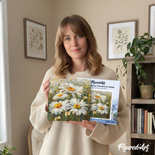 Load image into Gallery viewer, Mini Paint by numbers Daisies 20x20cm already framed