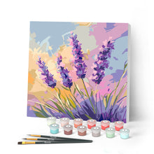 Load image into Gallery viewer, Paint by numbers kit for adults Mini Paint by numbers Lavender 20x20cm already framed Figured'Art UK