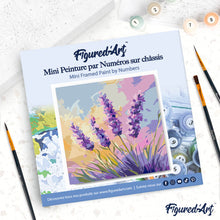 Load image into Gallery viewer, Mini Paint by numbers Lavender 20x20cm already framed