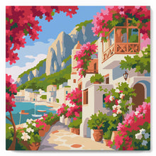 Load image into Gallery viewer, Mini Paint by numbers Capri Floral Lane 20x20cm already framed