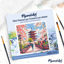 Load image into Gallery viewer, Mini Paint by numbers Kyoto in Bloom 20x20cm already framed