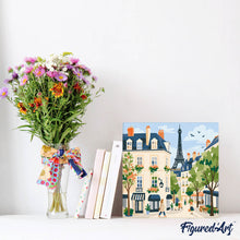 Load image into Gallery viewer, Mini Paint by numbers Watercolour Paris Street 20x20cm already framed