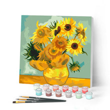 Load image into Gallery viewer, Paint by numbers kit for adults Mini Paint by numbers Van Gogh - Sunflowers 20x20cm already framed Figured'Art UK