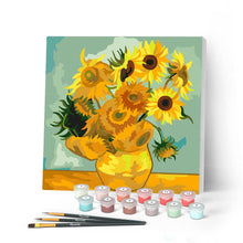 Load image into Gallery viewer, Paint by numbers kit for adults Mini Paint by numbers Van Gogh - Sunflowers 20x20cm already framed Figured'Art UK