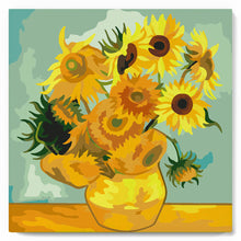 Load image into Gallery viewer, Mini Paint by numbers Van Gogh - Sunflowers 20x20cm already framed