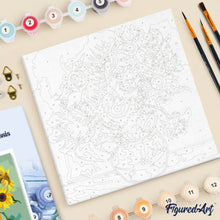Load image into Gallery viewer, Mini Paint by numbers Van Gogh - Sunflowers 20x20cm already framed