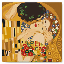 Load image into Gallery viewer, Mini Paint by numbers The Kiss - Klimt 20x20cm already framed