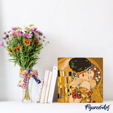 Load image into Gallery viewer, Mini Paint by numbers The Kiss - Klimt 20x20cm already framed