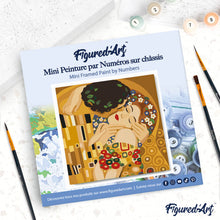 Load image into Gallery viewer, Mini Paint by numbers The Kiss - Klimt 20x20cm already framed