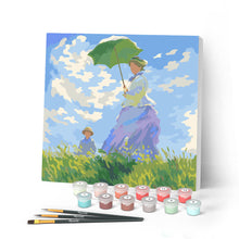 Load image into Gallery viewer, Paint by numbers kit for adults Mini Paint by numbers The walk - Monet 20x20cm already framed Figured'Art UK