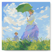 Load image into Gallery viewer, Mini Paint by numbers The walk - Monet 20x20cm already framed