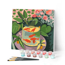 Load image into Gallery viewer, Paint by numbers kit for adults Mini Paint by numbers Goldfish - Matisse 20x20cm already framed Figured'Art UK