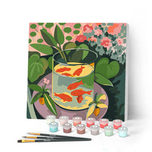 Load image into Gallery viewer, Paint by numbers kit for adults Mini Paint by numbers Goldfish - Matisse 20x20cm already framed Figured'Art UK