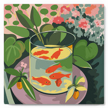 Load image into Gallery viewer, Mini Paint by numbers Goldfish - Matisse 20x20cm already framed