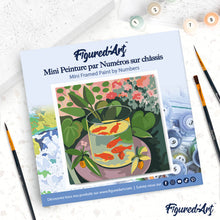 Load image into Gallery viewer, Mini Paint by numbers Goldfish - Matisse 20x20cm already framed