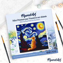 Load image into Gallery viewer, Mini Paint by numbers Starry Night Companions 20x20cm already framed