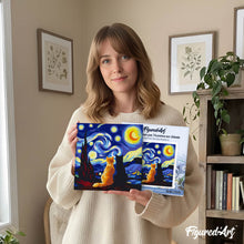 Load image into Gallery viewer, Mini Paint by numbers Starry Night Companions 20x20cm already framed