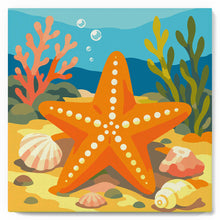 Load image into Gallery viewer, Mini Paint by numbers Starfish 20x20cm already framed