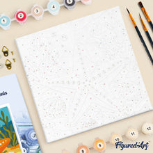 Load image into Gallery viewer, Mini Paint by numbers Starfish 20x20cm already framed