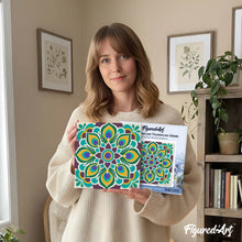 Load image into Gallery viewer, Mini Paint by numbers Peacock Mandala 20x20cm already framed