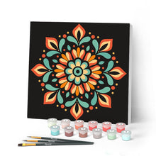 Load image into Gallery viewer, Paint by numbers kit for adults Mini Paint by numbers Autumn Mandala 20x20cm already framed Figured'Art UK