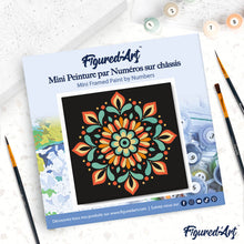 Load image into Gallery viewer, Mini Paint by numbers Autumn Mandala 20x20cm already framed